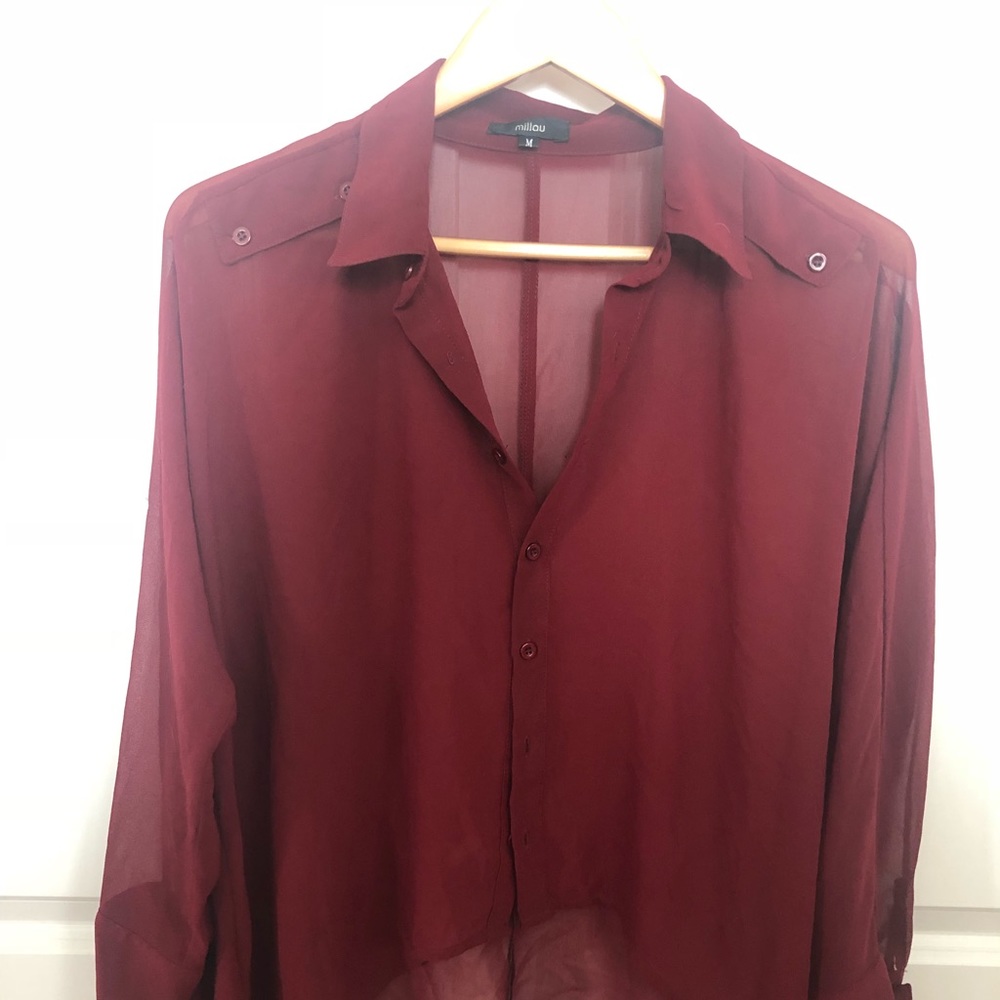 Millau Silk Burgundy Blouse